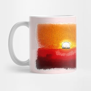 Red sunset artwork Mug